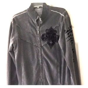 Men’s Affliction light weight zipper front jacket.